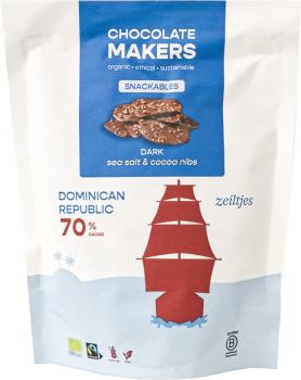 Chocolatemakers Schokolade Zeiltjes Meersalz Kakaobohnenstückchen 70% 100g